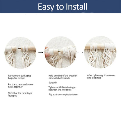 Grande Tenture Murale Bohème en Macramé