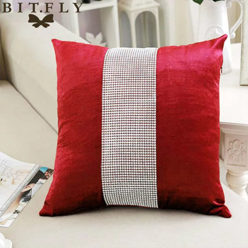 Housses de Coussin Décoratives à Paillettes et Strass