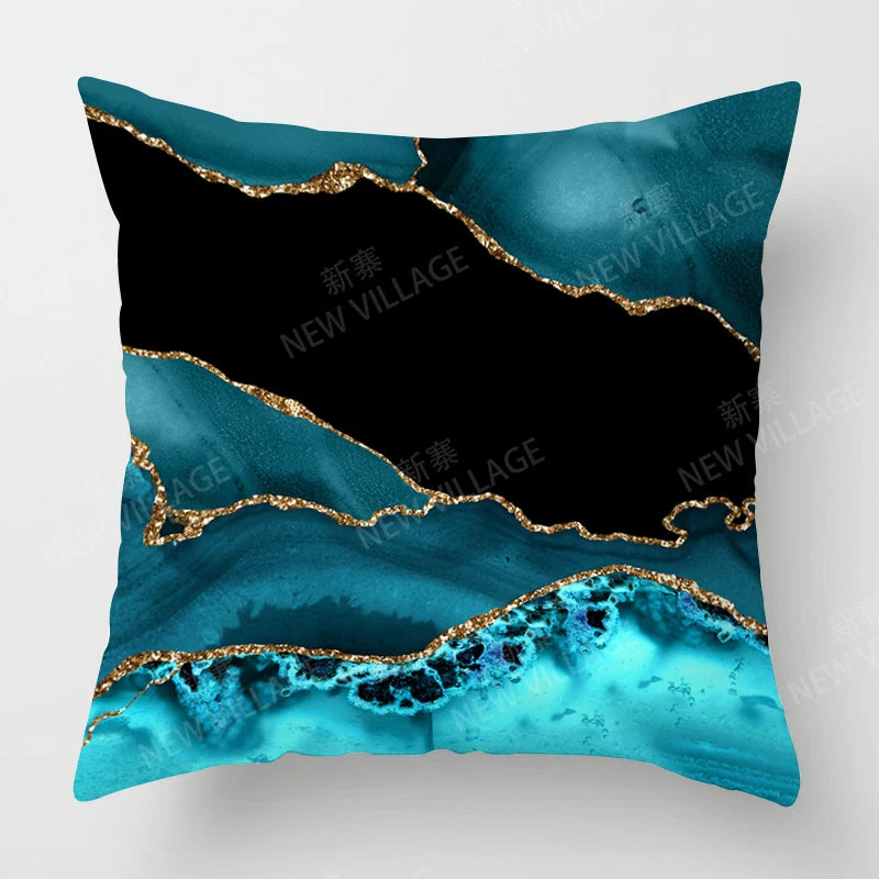 Housse de Coussin Verte Abstraite