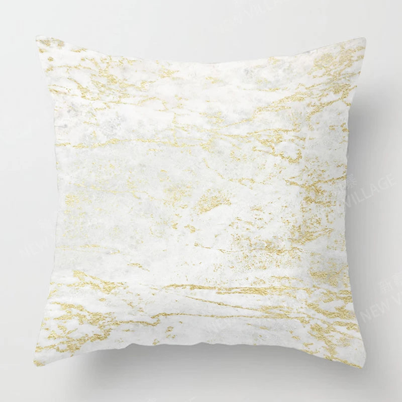 Housse de Coussin Géométrique Marbre