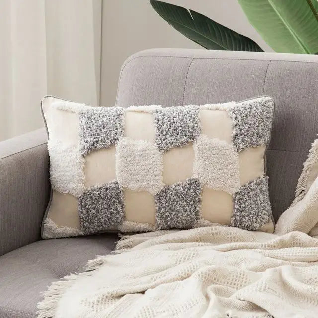 Housse de Coussin à Pompons style Bohème Nordique