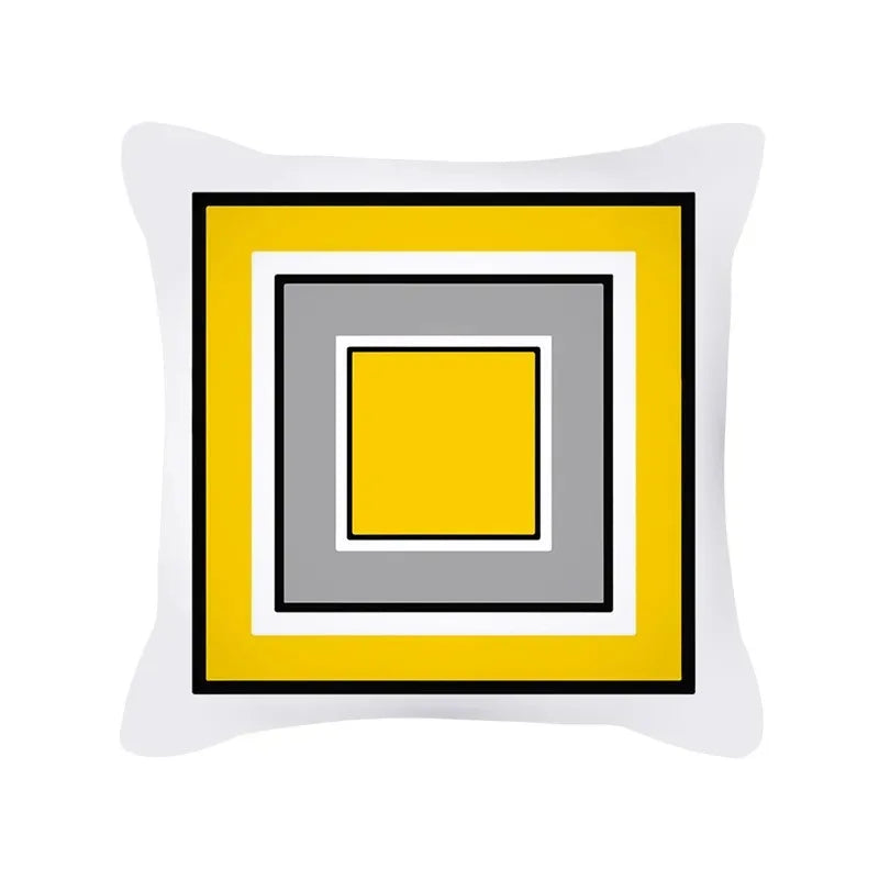 Housse de Coussin à Motif Jaune