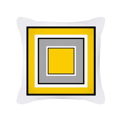 Housse de Coussin à Motif Jaune