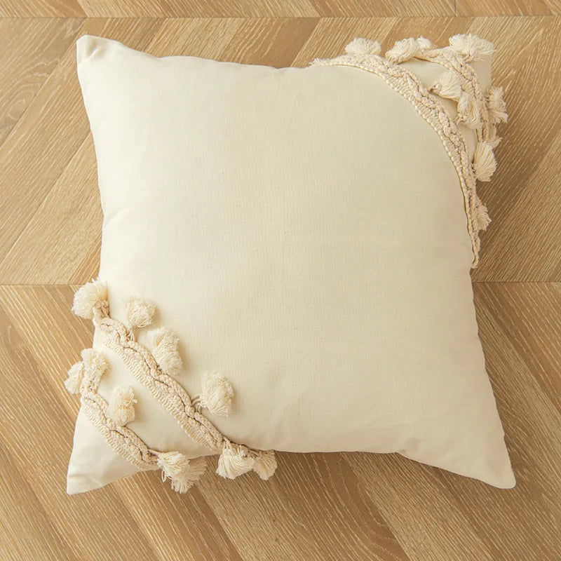 Housse de Coussin Marocaine à Franges