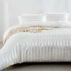 Parure Housse de couette rayée en Satin