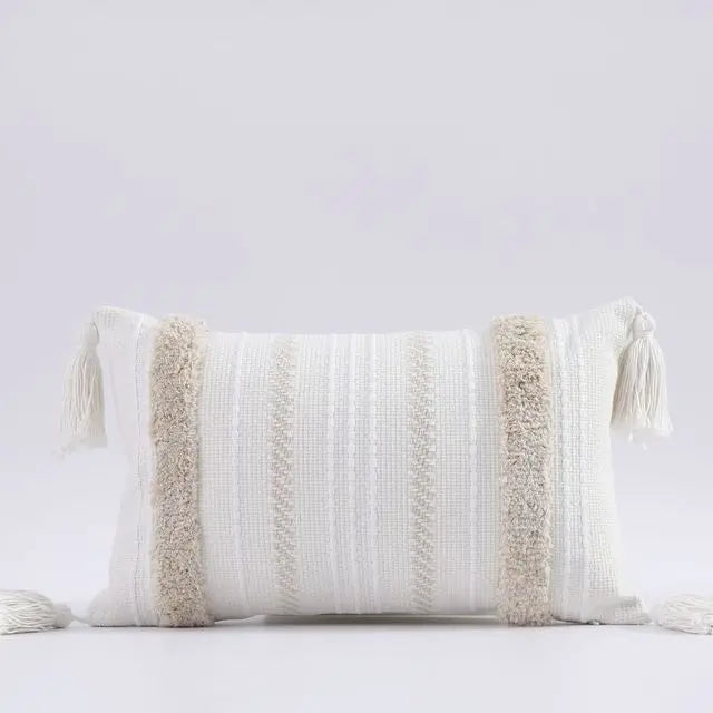 Housse de Coussin à Pompons style Bohème Nordique