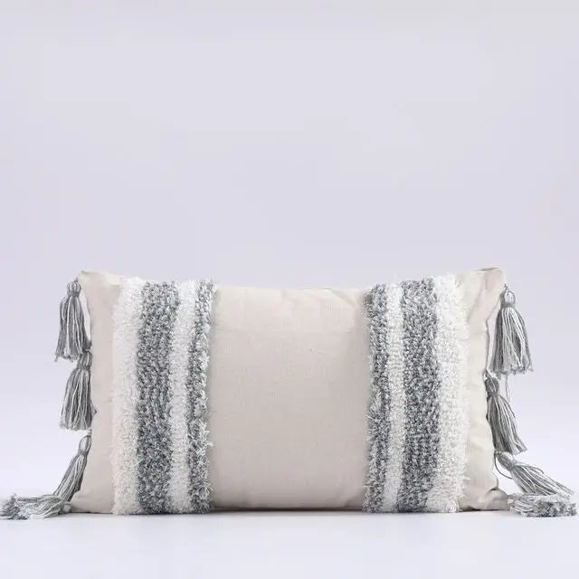 Housse de Coussin à Pompons style Bohème Nordique