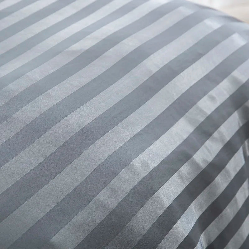 Parure Housse de couette rayée en Satin