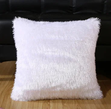 Housse de Coussin en Peluche et Fourrure de velours