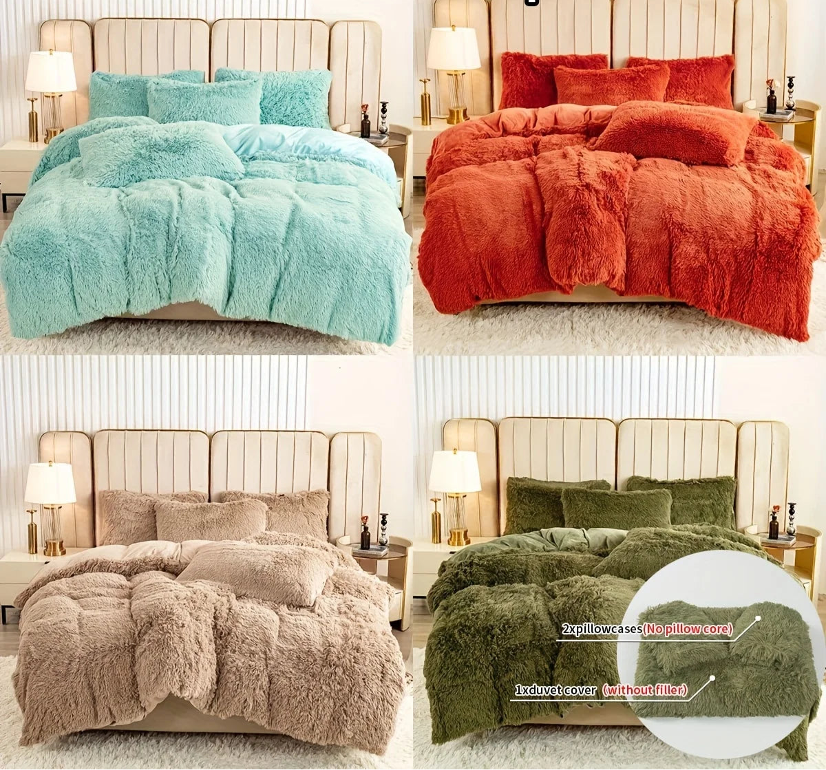 Parure Housse de Couette Fausse Fourrure