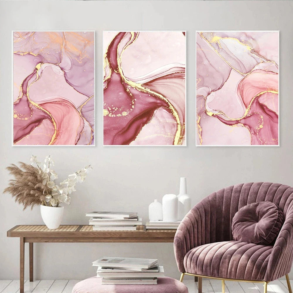 Tableau Moderne Abstraite Rose