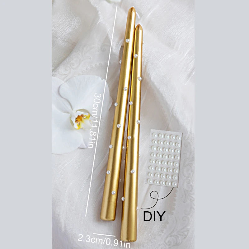 Bougies Romantiques en perles blanches