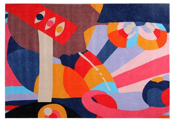 Tapis de Salon Design Coloré