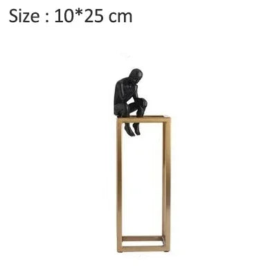 Figurine de Penseur en Métal noir