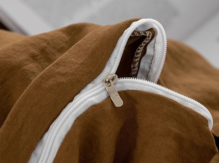 Parure Housse de Couette en Coton Lavé