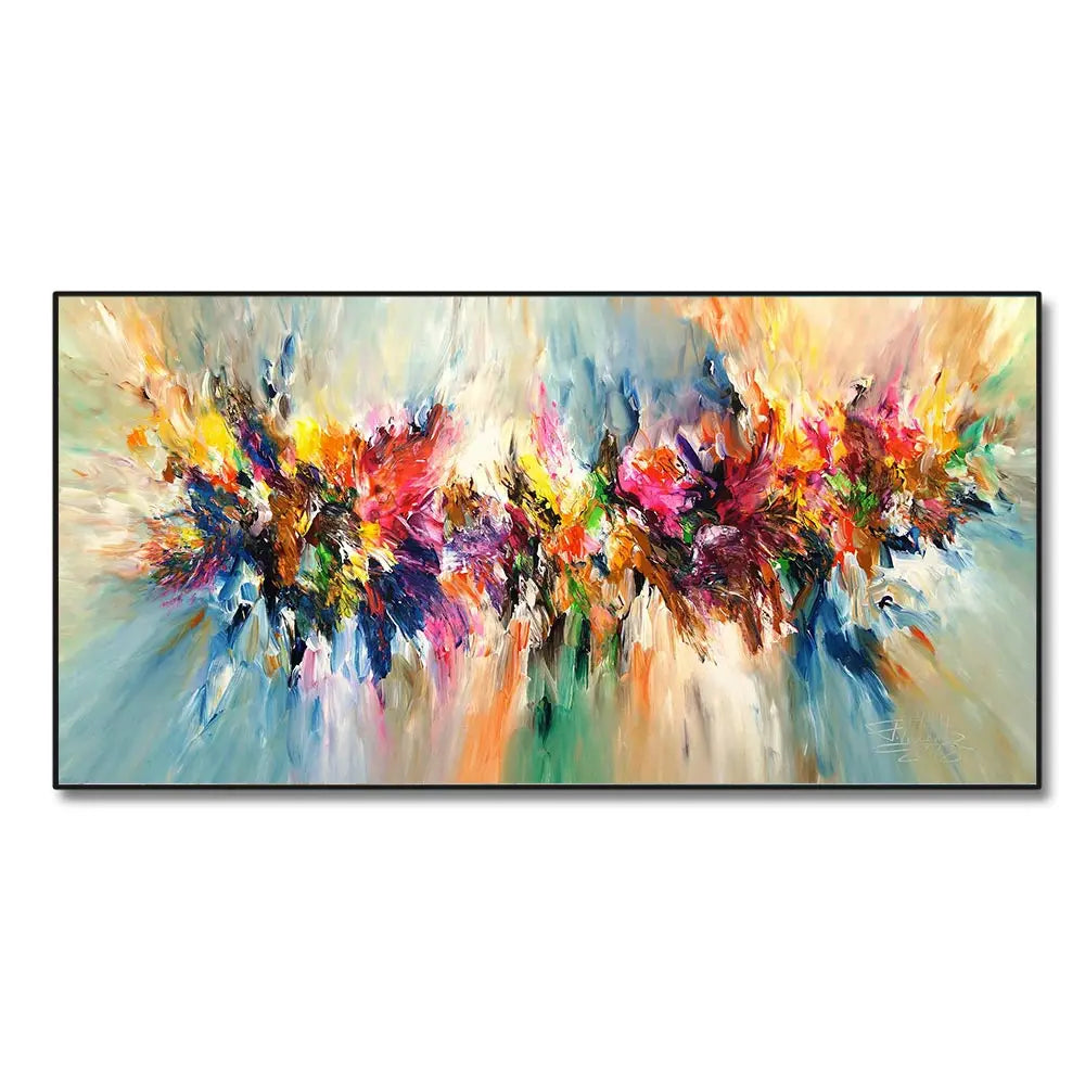 Tableau Moderne Peinture Abstraite Colorée Fleur