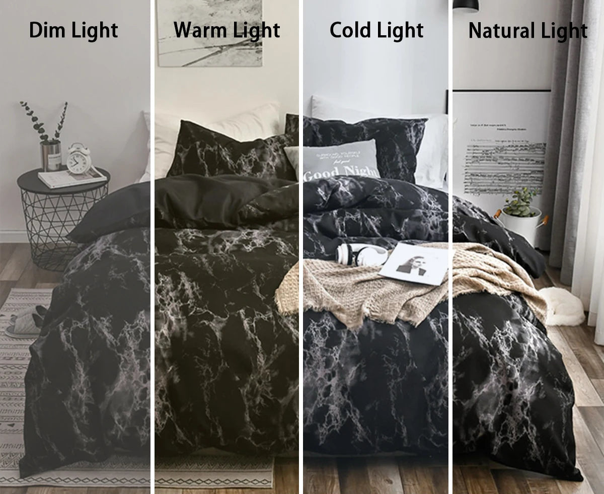 Parure Housse de Couette Motif Marbre