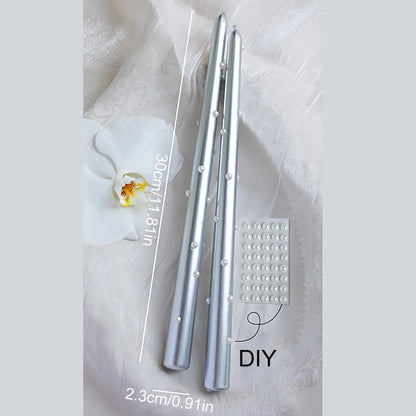 Bougies Romantiques en perles blanches