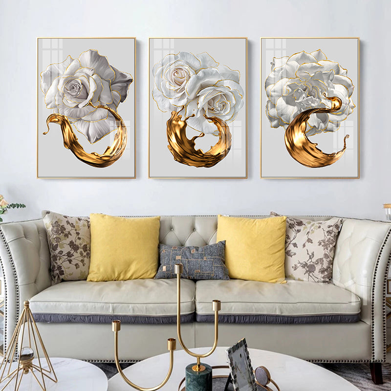 Tableau Moderne abstraite Fleur Blanche