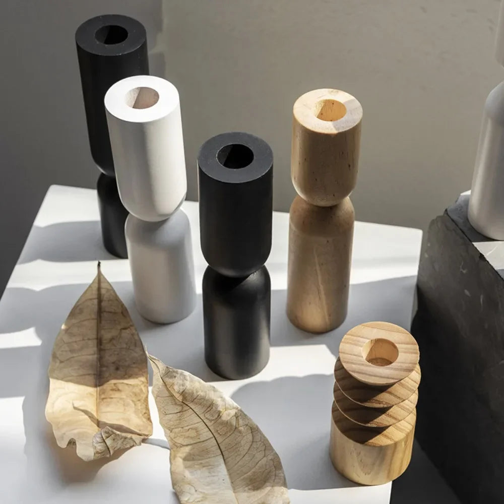 Bougeoir en Bois fait  à la main