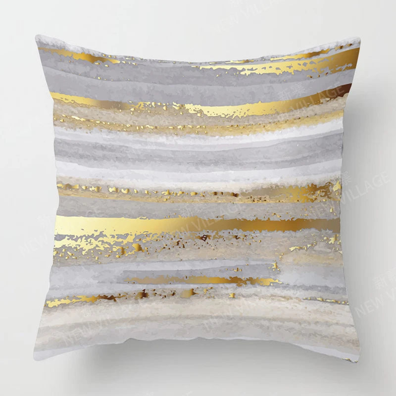 Housse de Coussin Géométrique Marbre