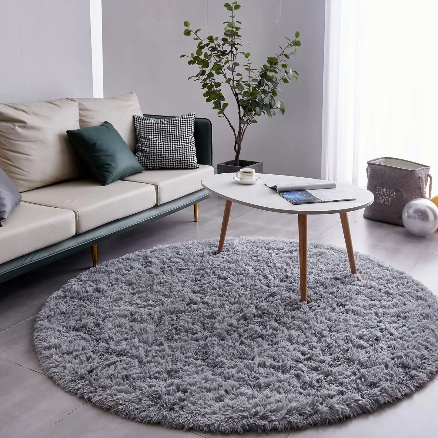 Tapis Rond en Peluche