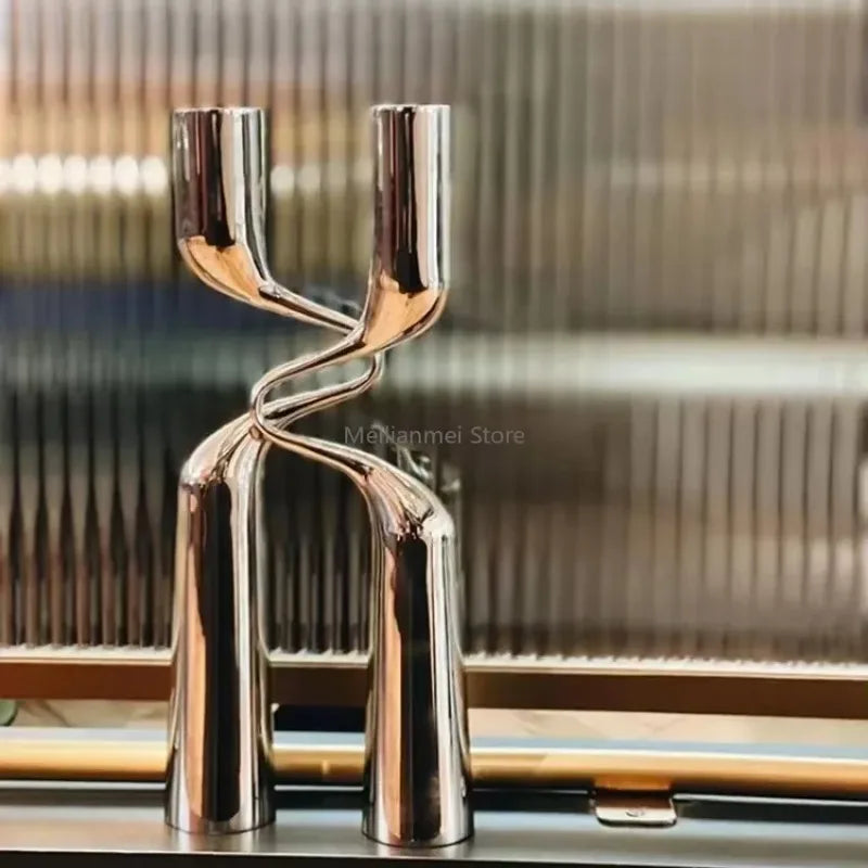 Bougeoir en Métal à double tête