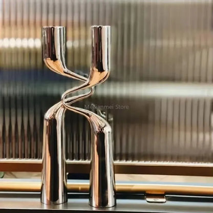 Bougeoir en Métal à double tête