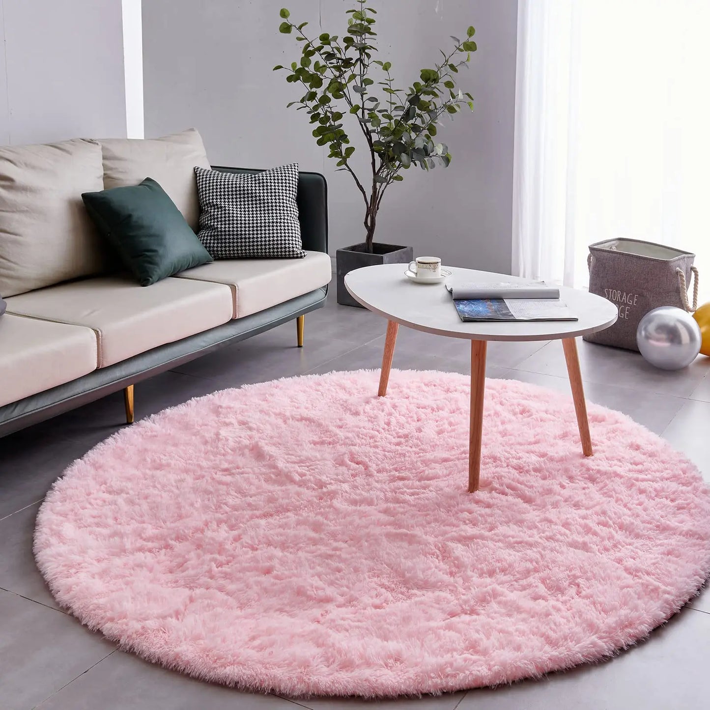 Tapis Rond en Peluche
