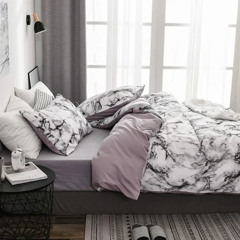 Parure Housse de Couette imprimée Marbre