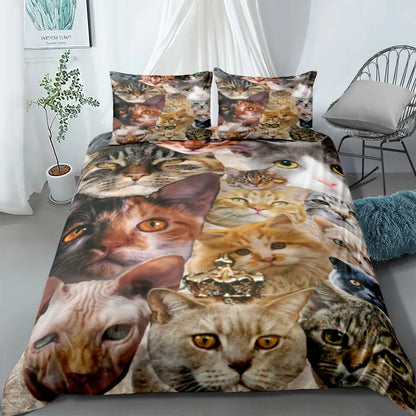 Parure Housse de Couette Motif Chats