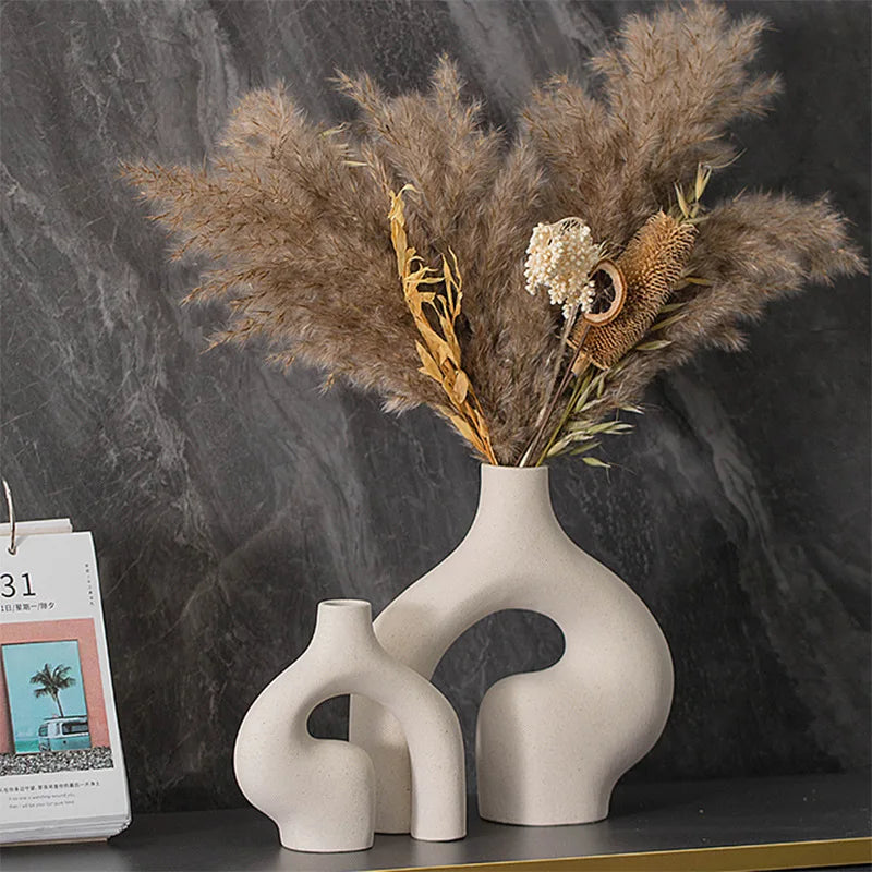 Vase en Céramique Style Nordique Blanc
