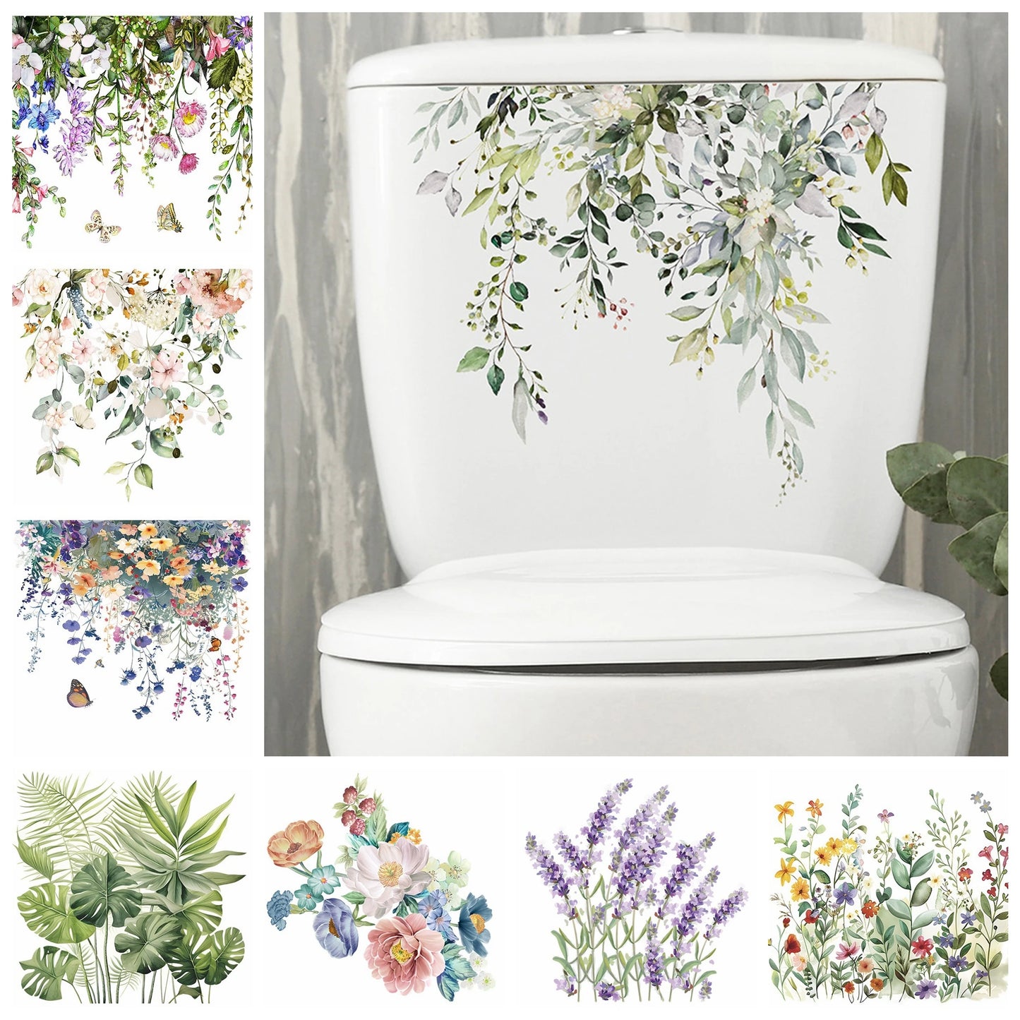Autocollant Mural Plante WC