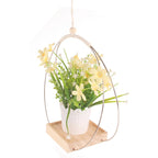 Macramé suspendue en bois naturel - Jardinière