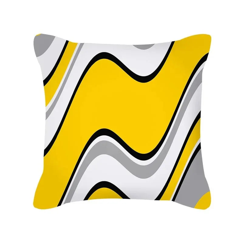 Housse de Coussin à Motif Jaune