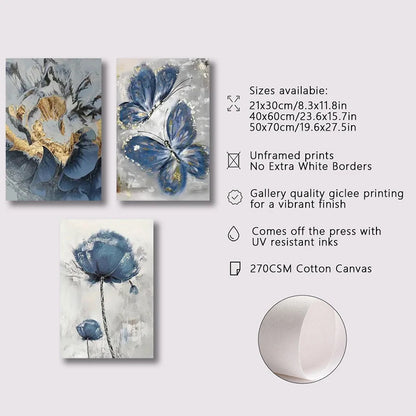 Toile Murales Fleur et Papillon