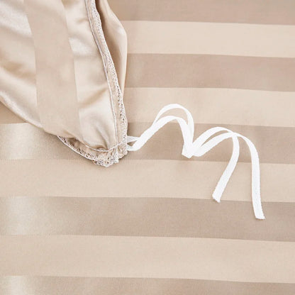 Parure Housse de couette rayée en Satin