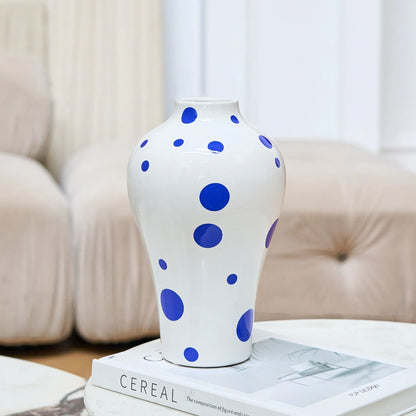 Vase en Céramique Bleu à motifs