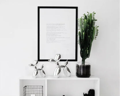 Sculpture de Chien Ballon en Résine