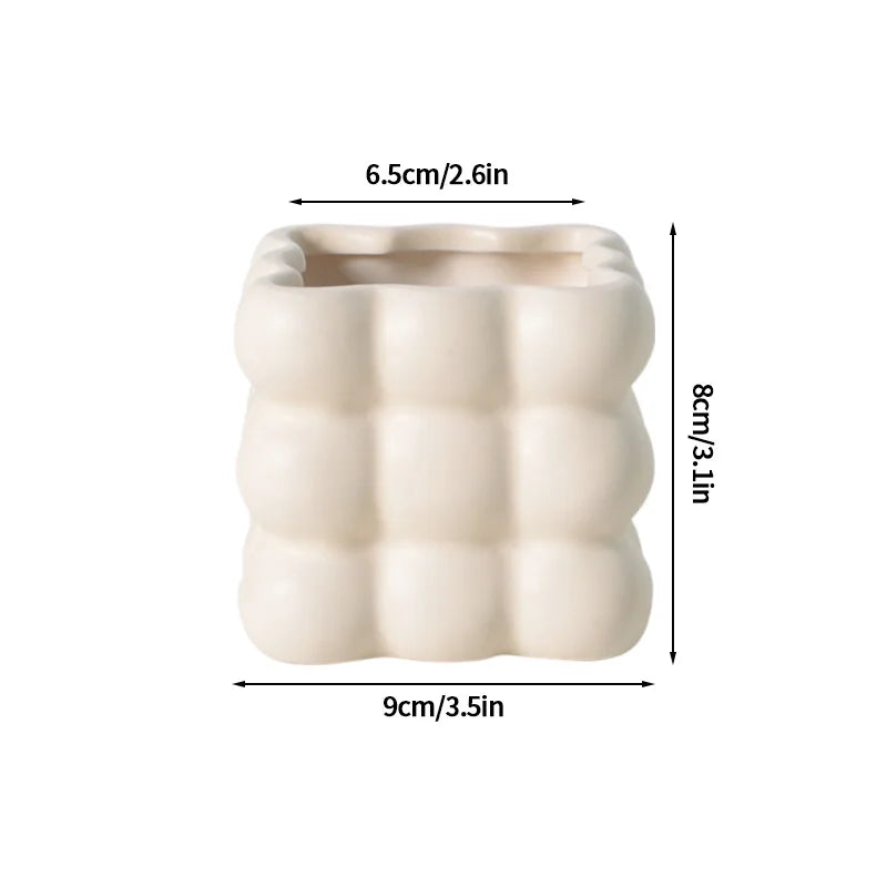 Pot de Fleurs en Céramique Blanc