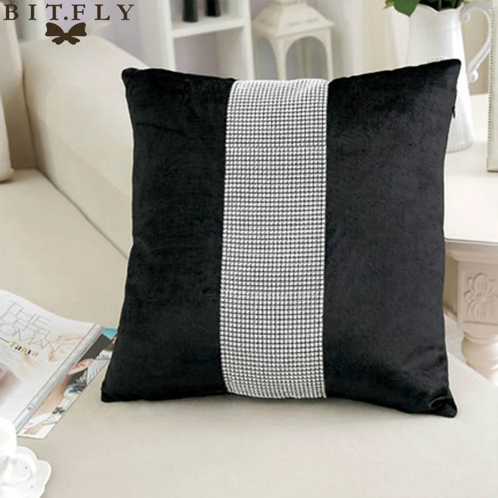 Housses de Coussin Décoratives à Paillettes et Strass