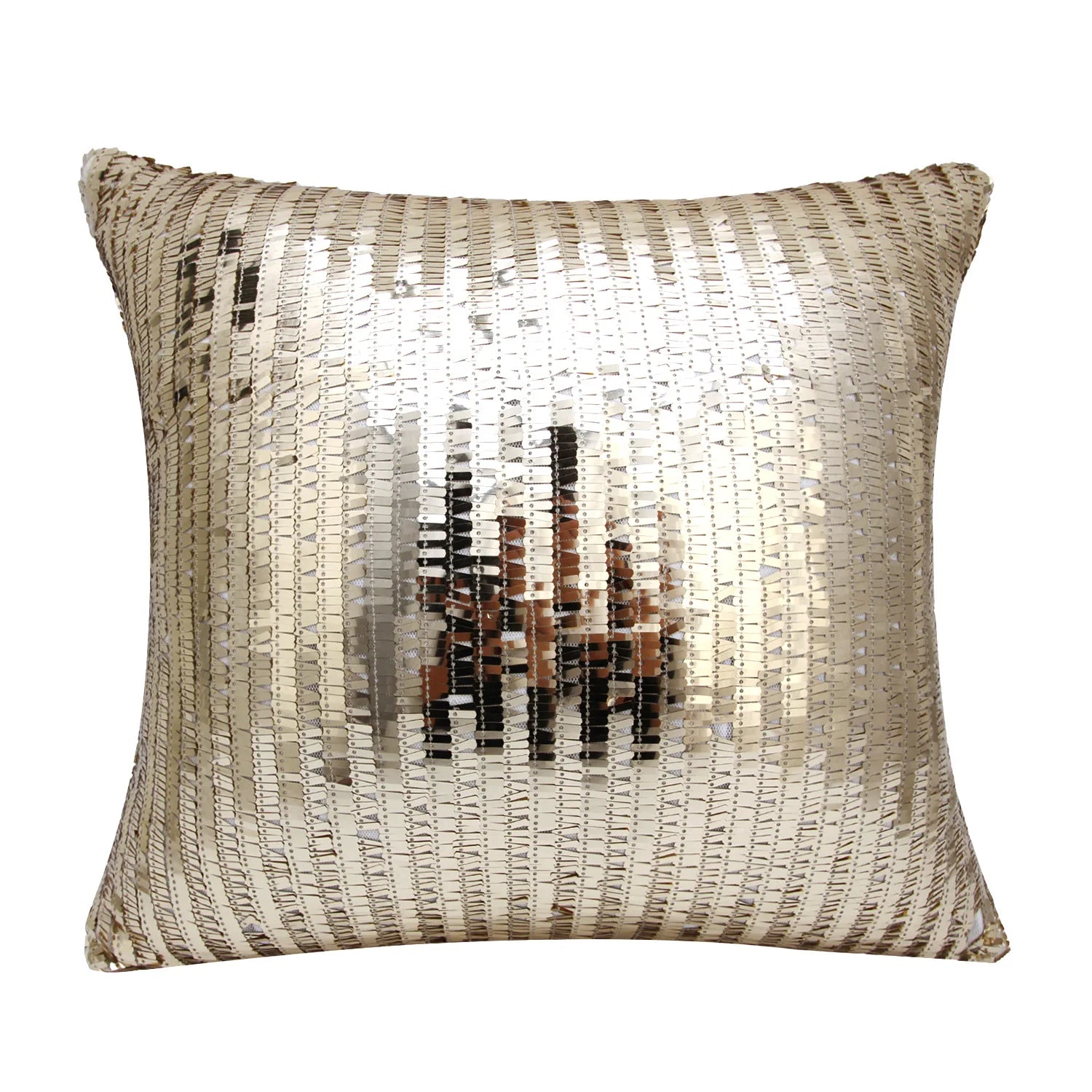 Housse de Coussin en Fourrure à paillettes