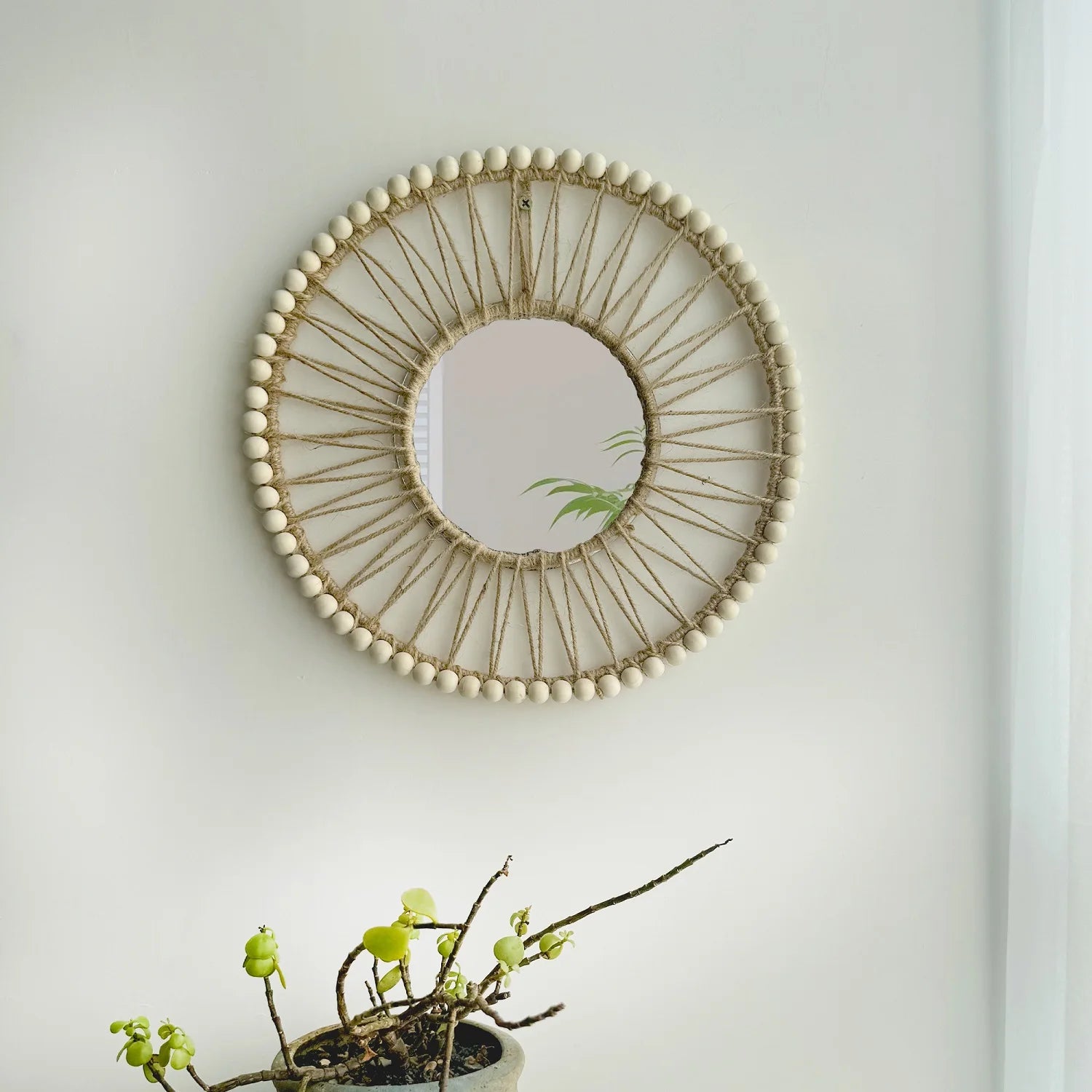 Miroir Décoratif Nordique Tissé à la Main