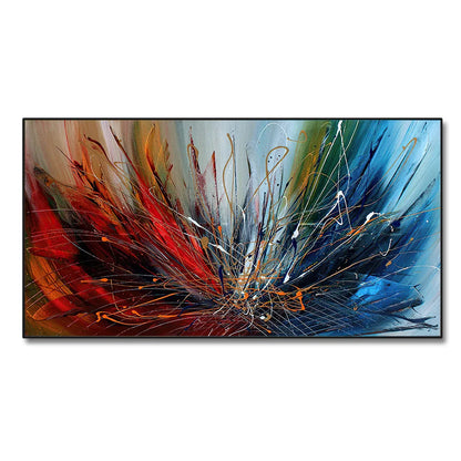 Tableau Moderne Peinture Abstraite Colorée Fleur