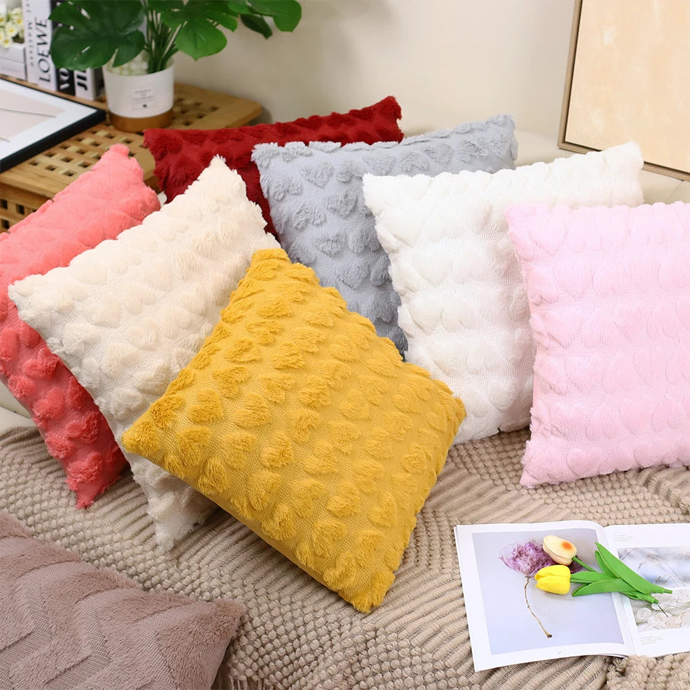 Housse de Coussin à Motif Coeur