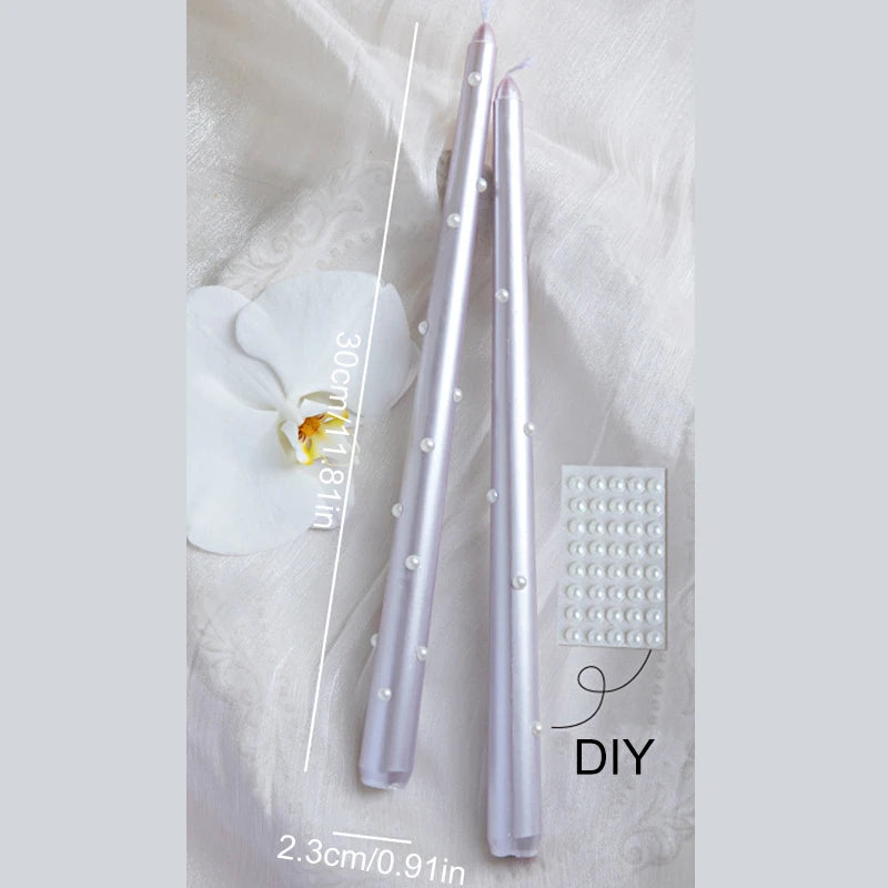 Bougies Romantiques en perles blanches