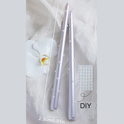 Bougies Romantiques en perles blanches