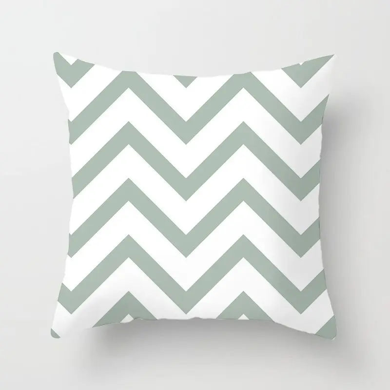 Housse de Coussin Décorative à Motif Géométrique