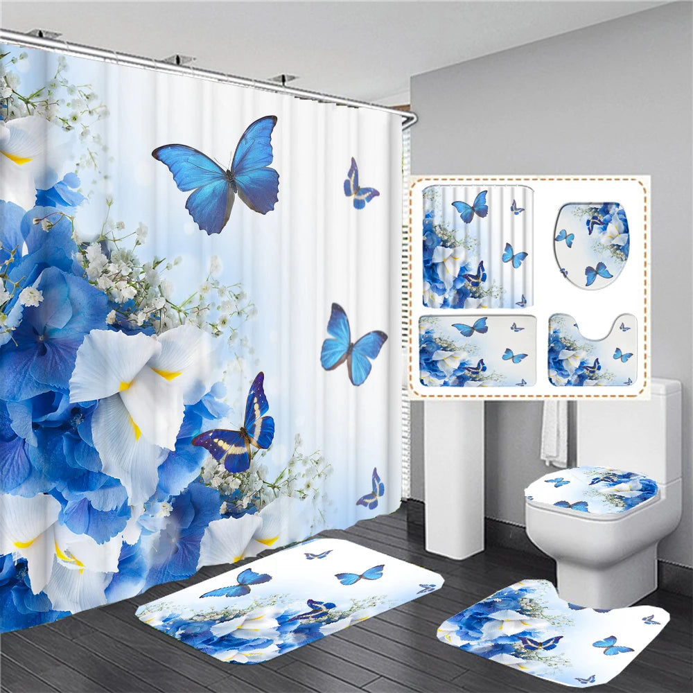 Rideau de Douche en Tissu Fleur