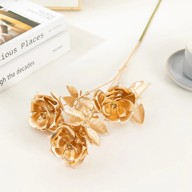 Fleur Artificielle Feuille de ginkgo Dorée